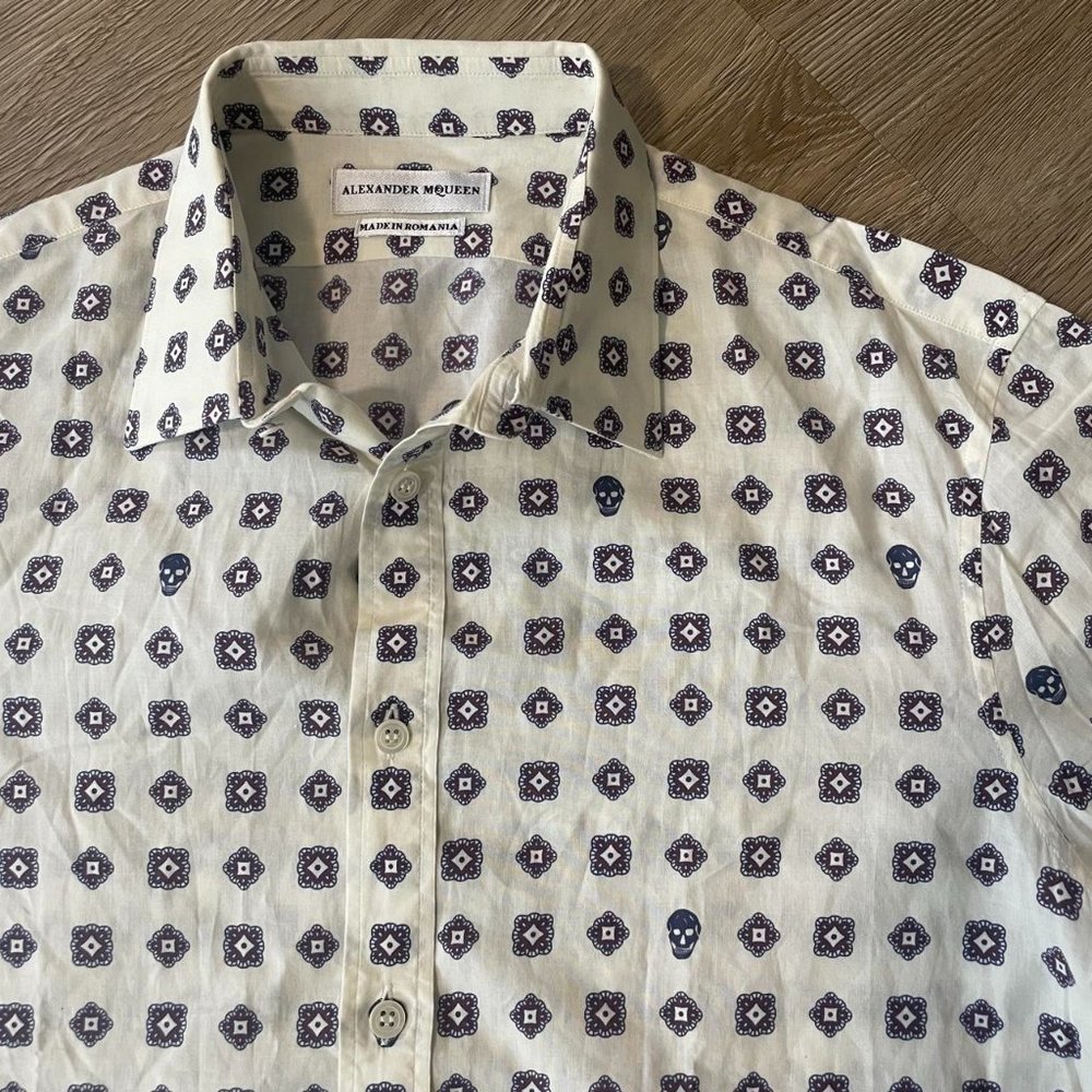 Alexander McQueen skull and clover print shirt